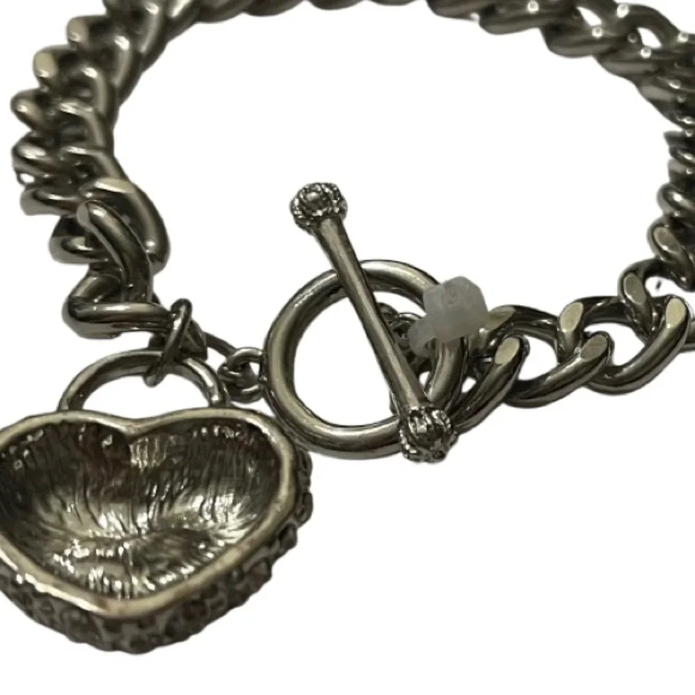 Juicy Couture Silver Chain Bracelet With Crystal Heart Charm - Picture 5 of 14